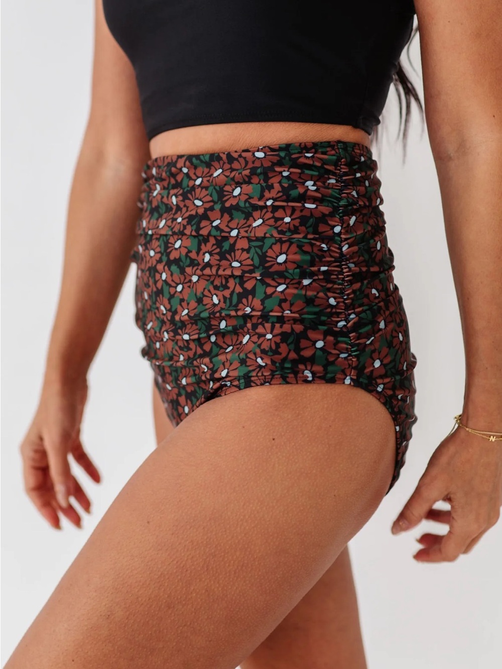 Livy + Kate High-Waist Floral Ruched Women’s Shorts